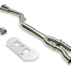 SLN BMW S58 M3 G80 M4 G82 & X3M X4M LCI Resonated Single Mid Pipe with Under-Brace