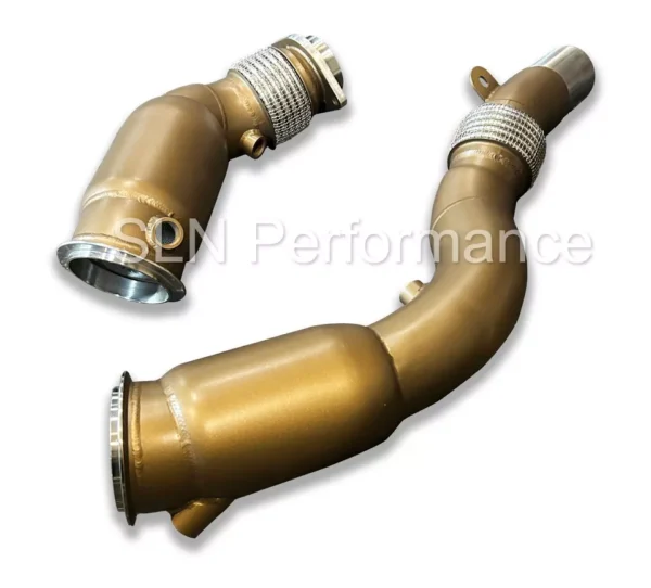 SLN BMW S55 Ceramic Coated Sports Cat Downpipes M2C F87 M3 F80 M4 F82 - Image 2